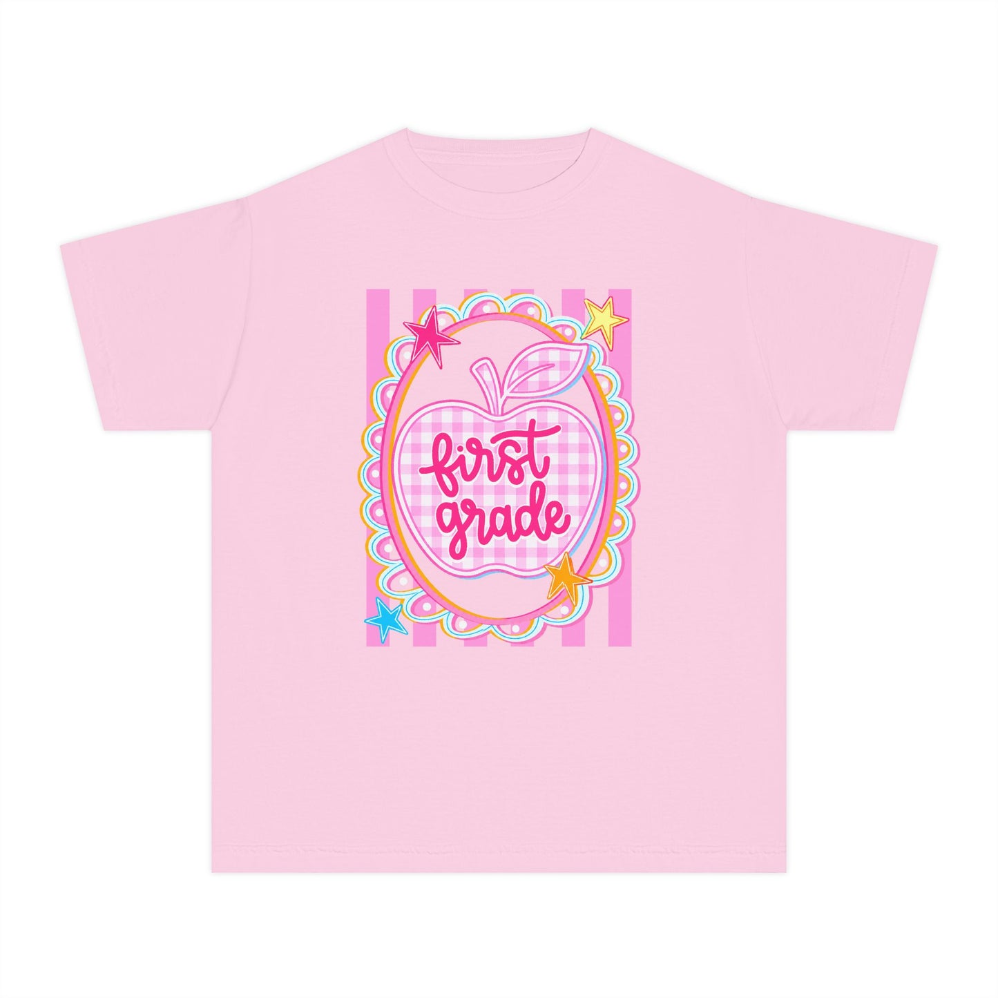 First Grade Cute Apple Kids Tee (Comfort Color)