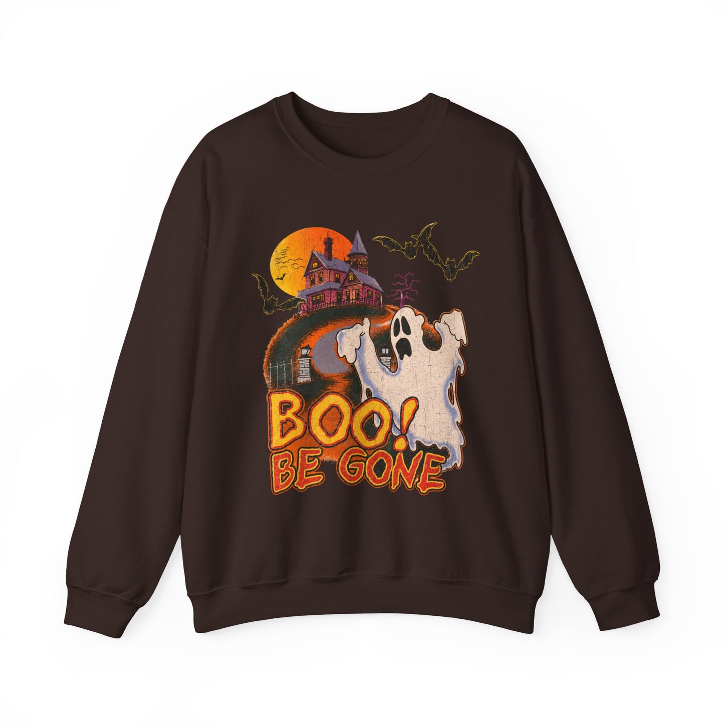 Boo! Be Gone Ghost Halloween Crewneck Sweatshirt