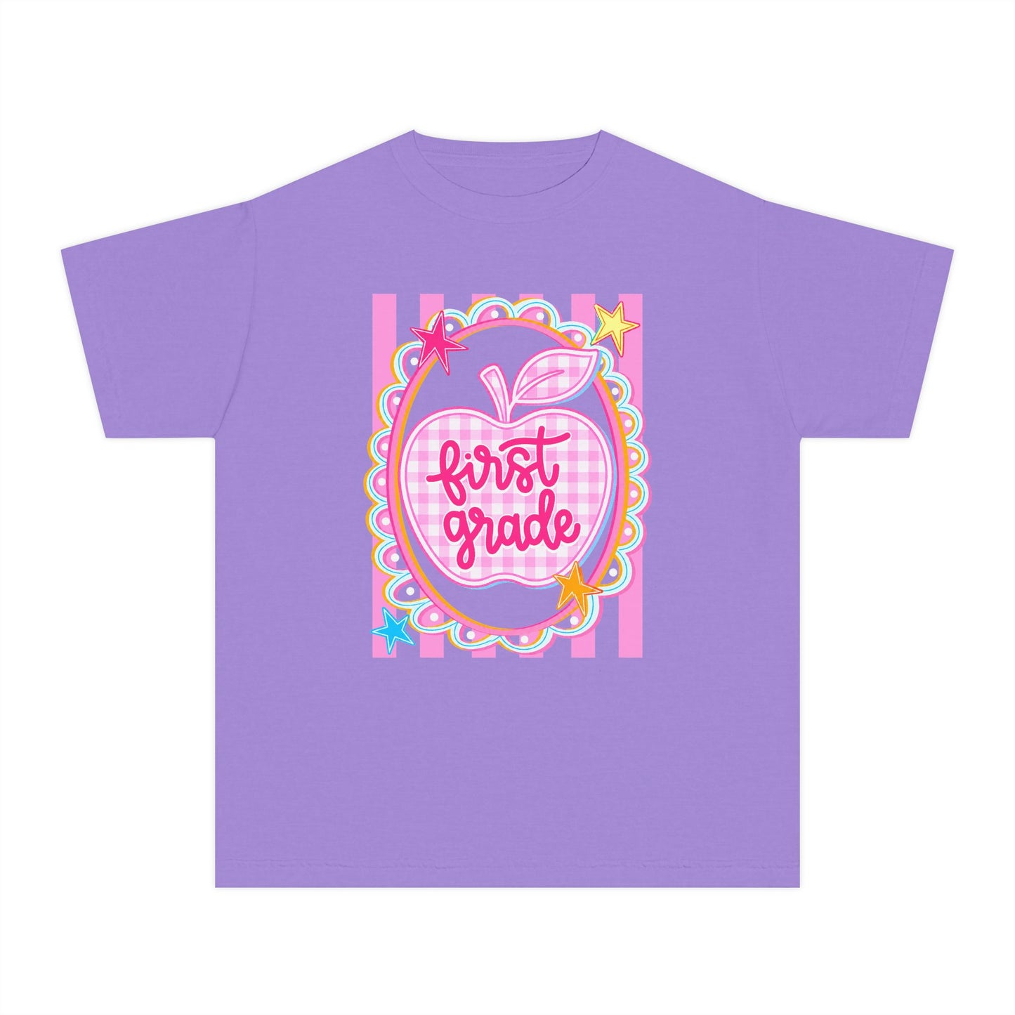 First Grade Cute Apple Kids Tee (Comfort Color)
