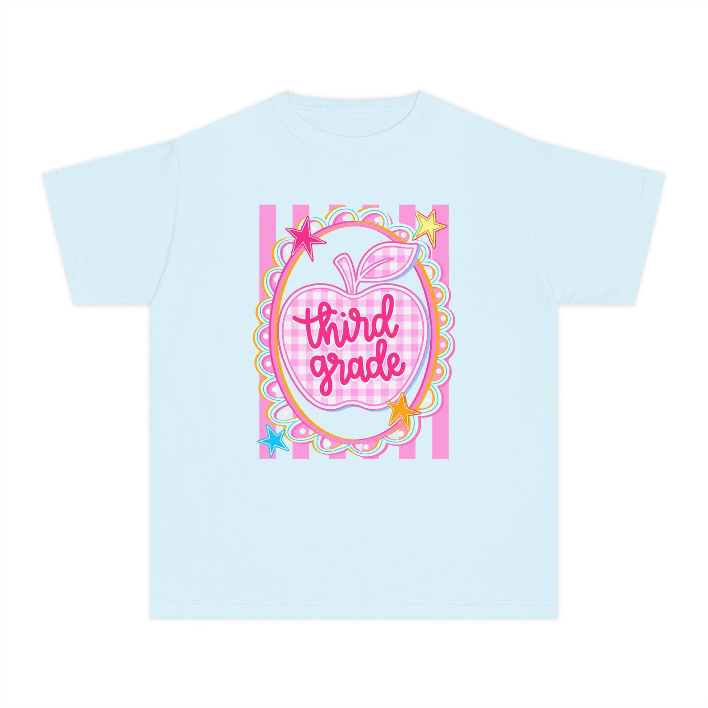 Third Grade Cute Youth Apple T‑Shirt (Comfort Color)