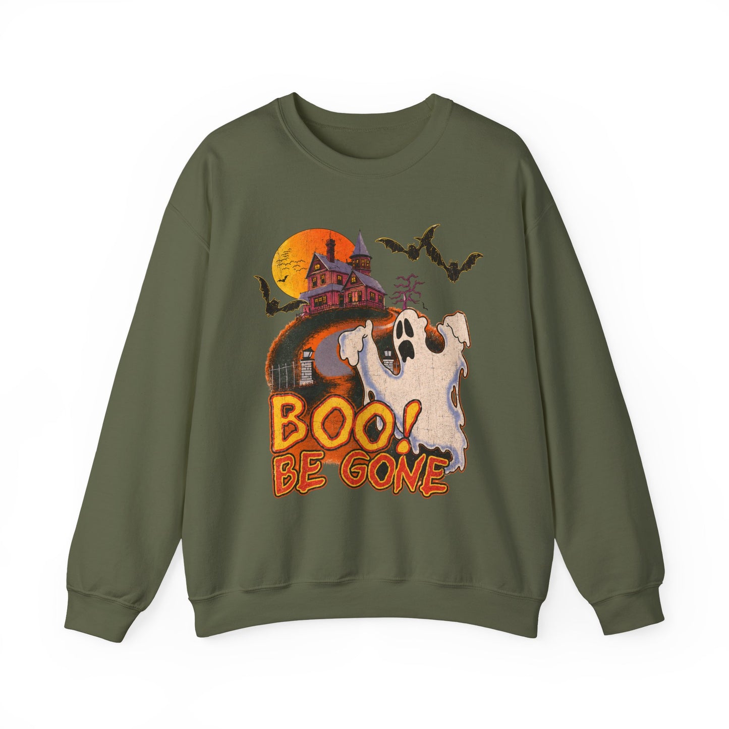 Boo! Be Gone Ghost Halloween Crewneck Sweatshirt
