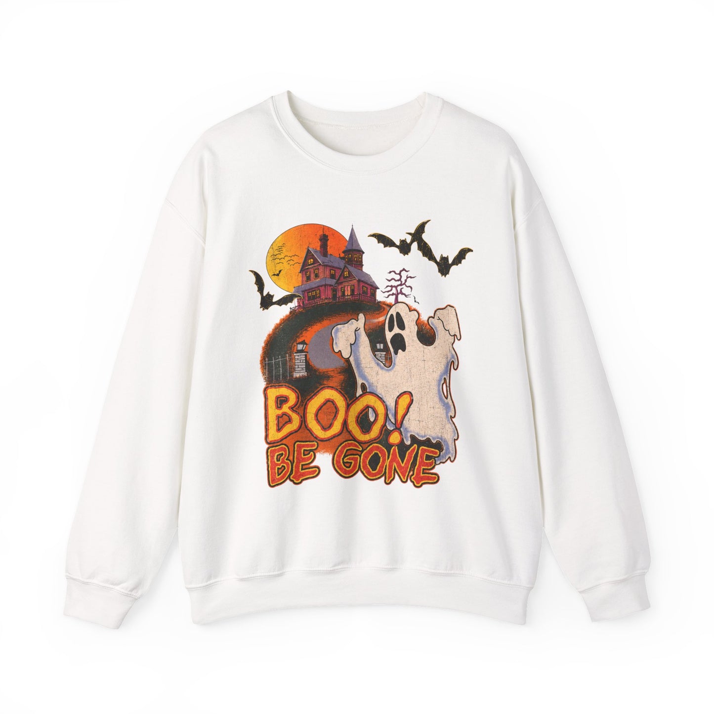 Boo! Be Gone Ghost Halloween Crewneck Sweatshirt