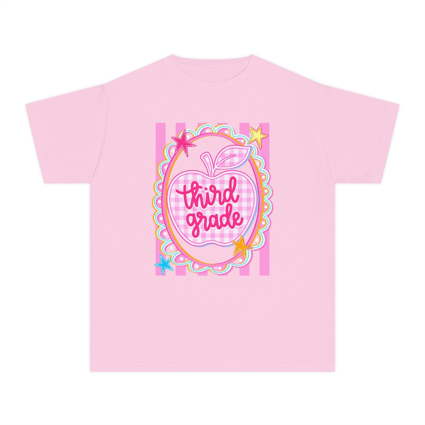 Third Grade Cute Youth Apple T‑Shirt (Comfort Color)