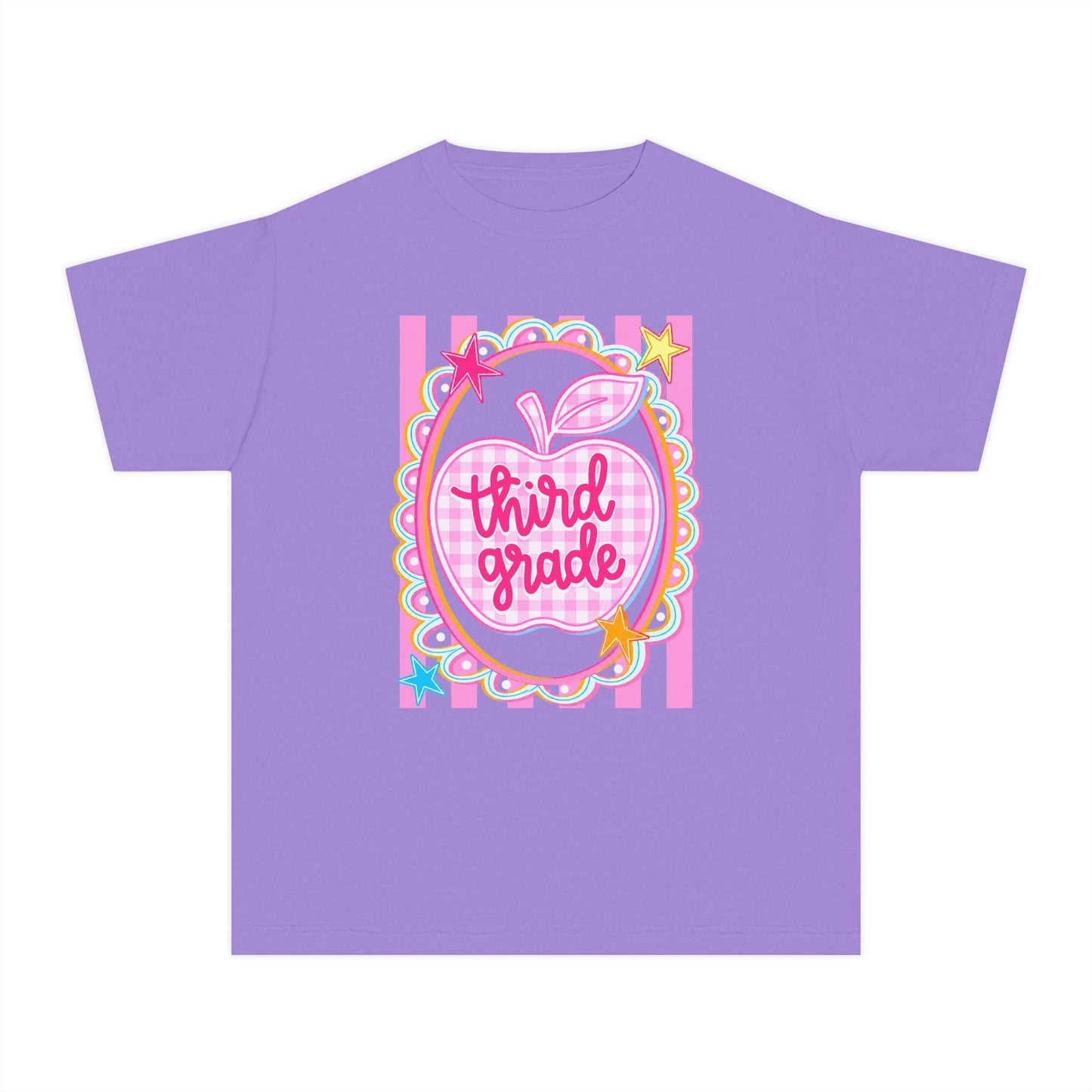 Third Grade Cute Youth Apple T‑Shirt (Comfort Color)