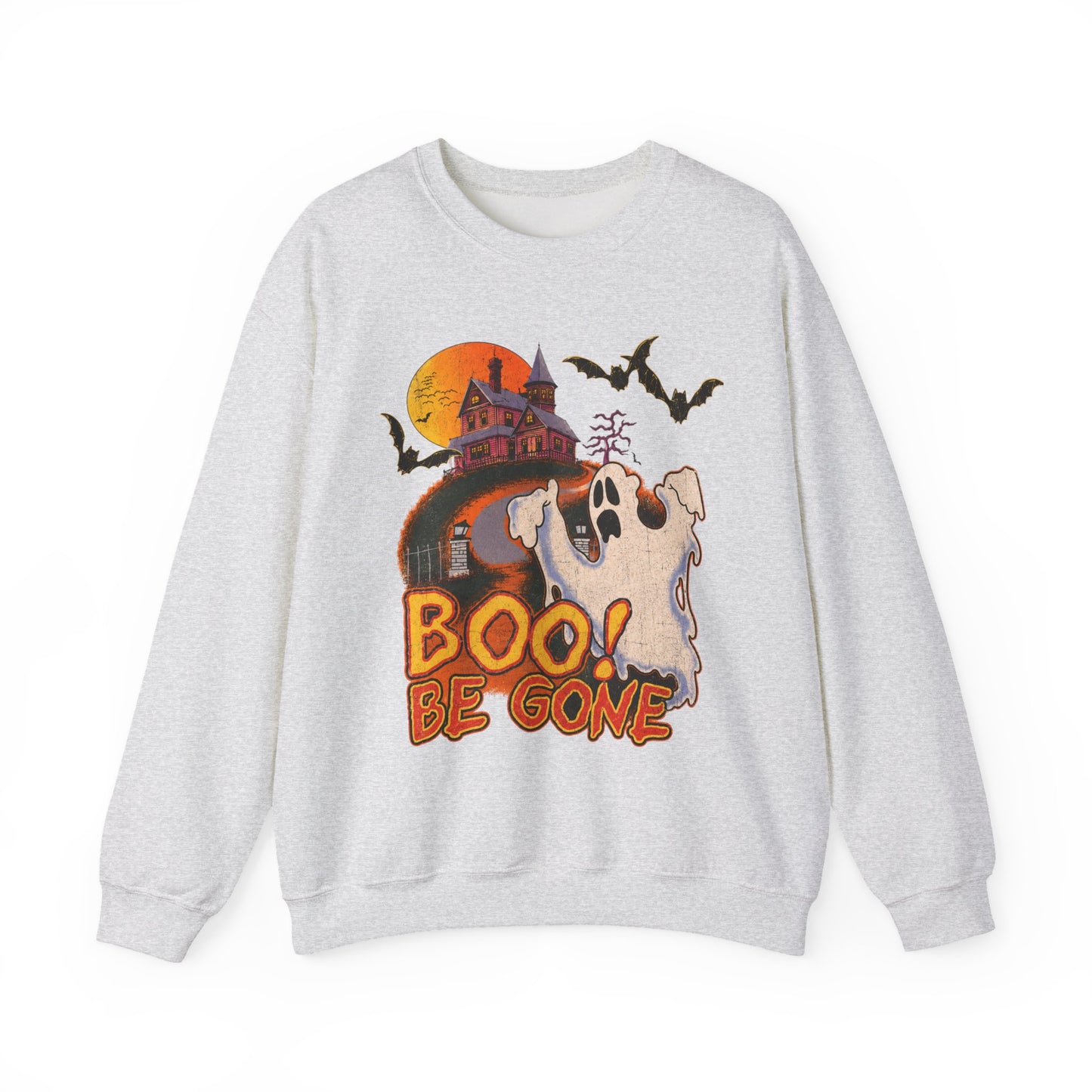 Boo! Be Gone Ghost Halloween Crewneck Sweatshirt
