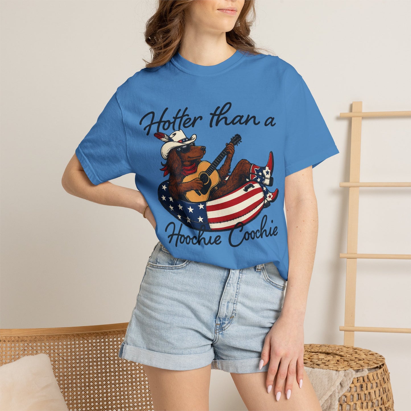 Hotter Than a Hoochie Coochie T-Shirt — Retro Cowgirl Americana Graphic Tee