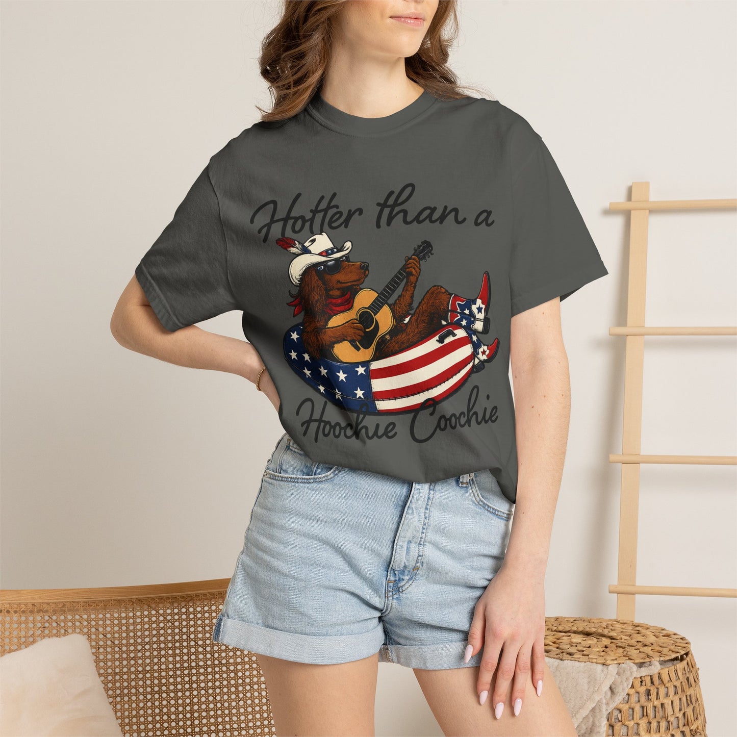 Hotter Than a Hoochie Coochie T-Shirt — Retro Cowgirl Americana Graphic Tee