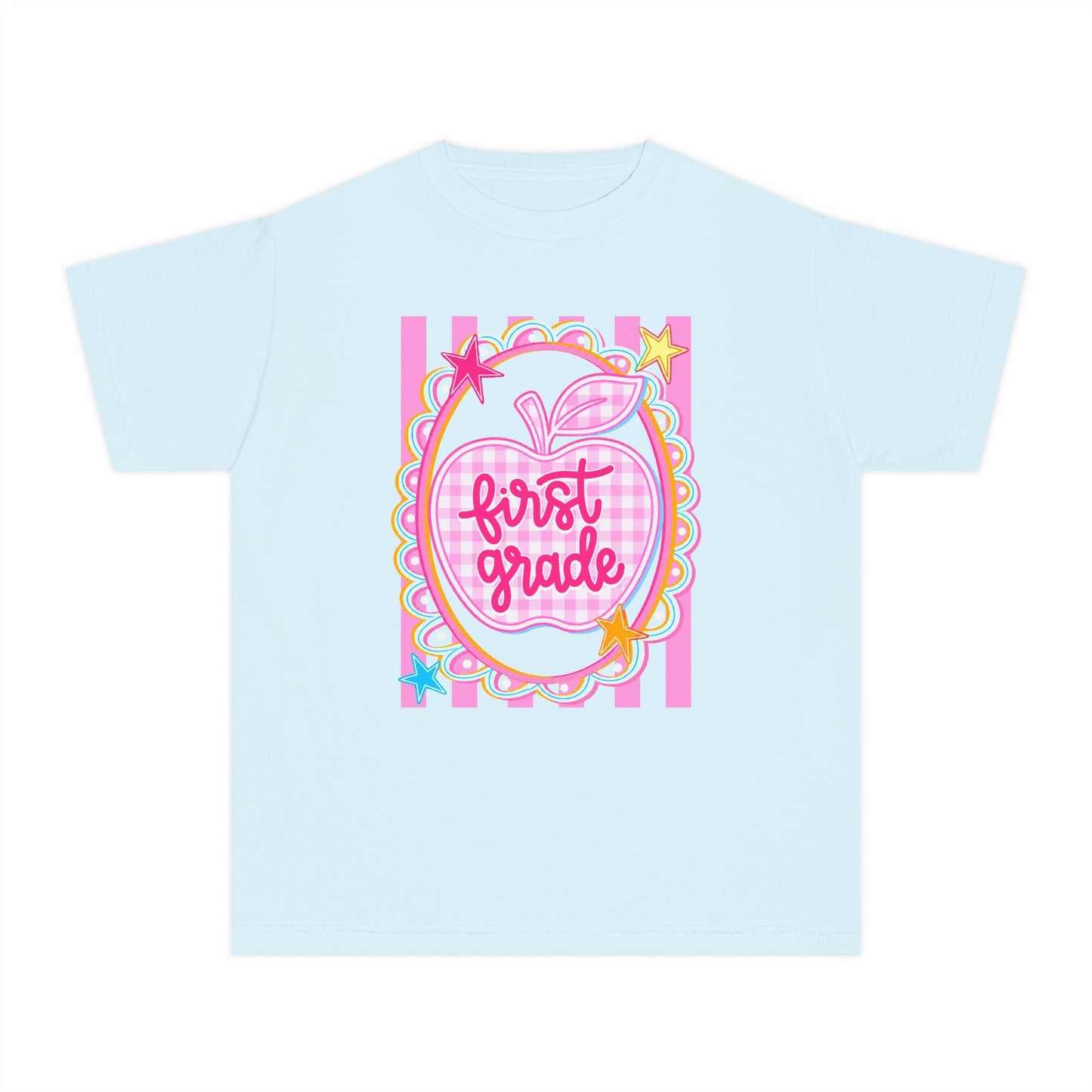 First Grade Cute Apple Kids Tee (Comfort Color)