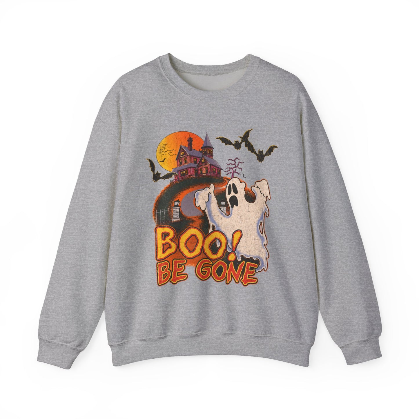 Boo! Be Gone Ghost Halloween Crewneck Sweatshirt