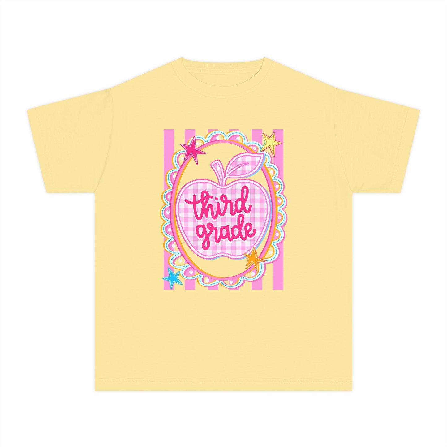 Third Grade Cute Youth Apple T‑Shirt (Comfort Color)