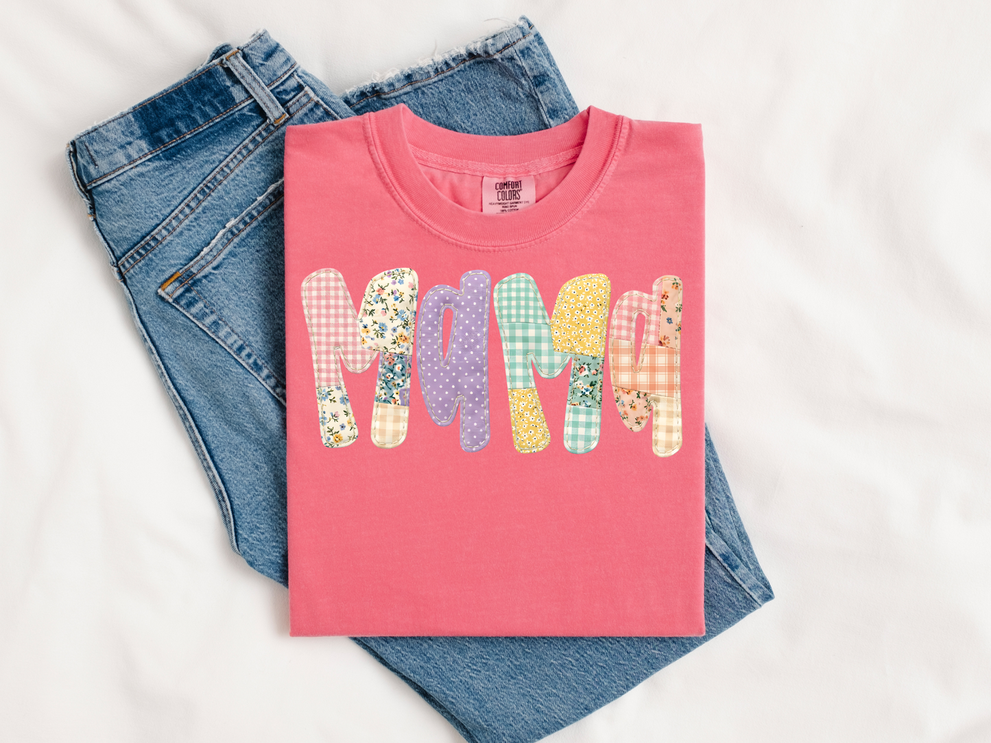 Floral & Gingham Mama Tee