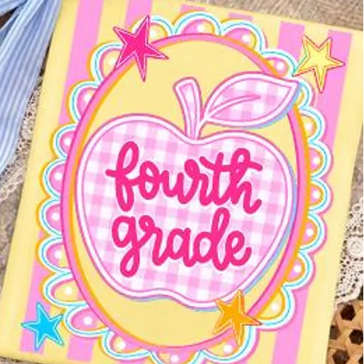 Fourth Grade Cute Apple Tee (Comfort Color)