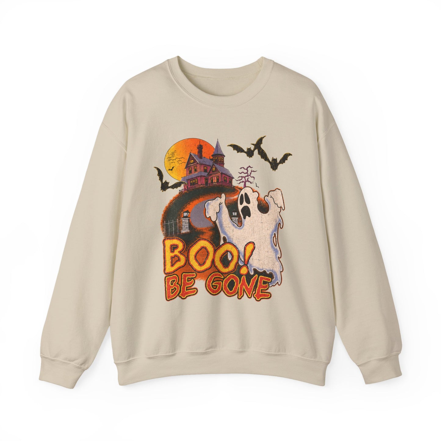 Boo! Be Gone Ghost Halloween Crewneck Sweatshirt