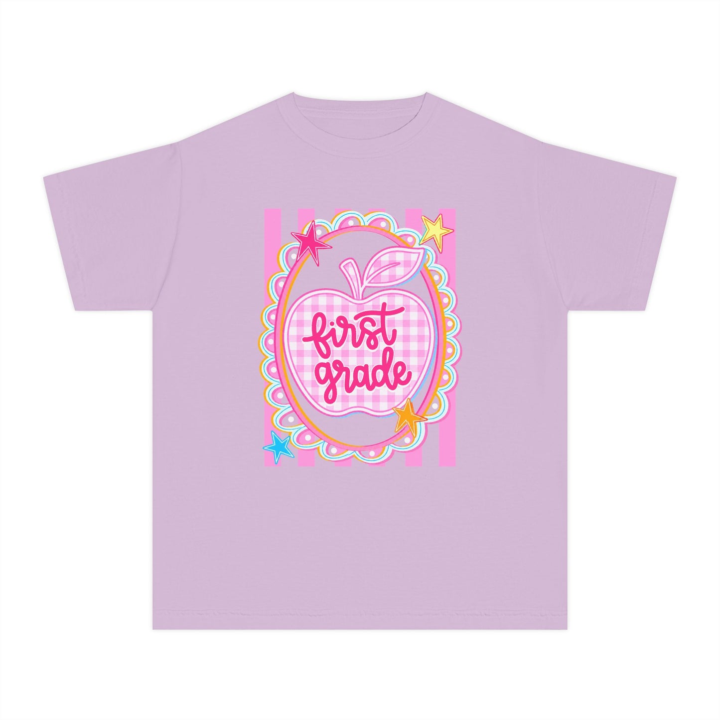 First Grade Cute Apple Kids Tee (Comfort Color)