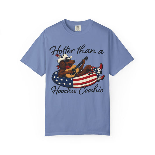 Hotter Than a Hoochie Coochie T-Shirt — Retro Cowgirl Americana Graphic Tee