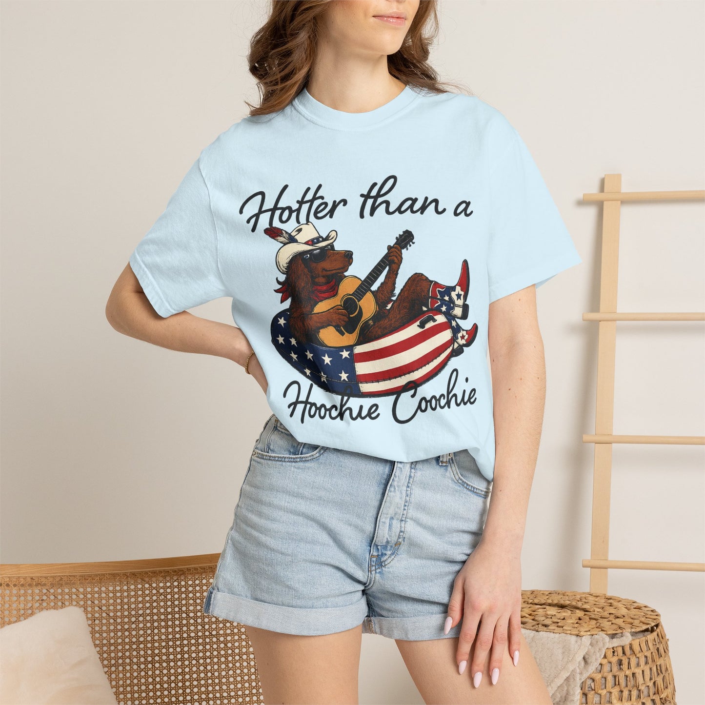 Hotter Than a Hoochie Coochie T-Shirt — Retro Cowgirl Americana Graphic Tee