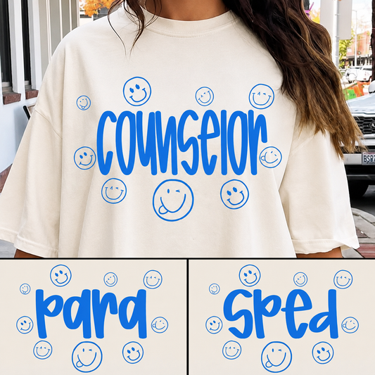 Counselor Smile Graphic T-Shirt (Comfort Color)