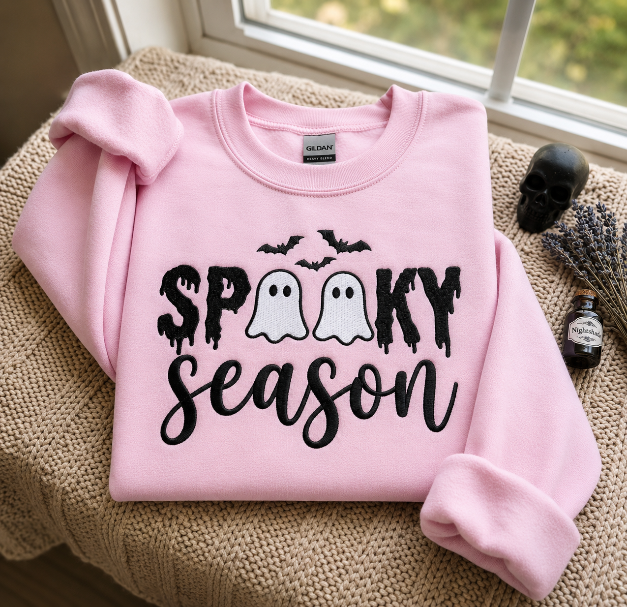👻 Spooky Season Embroidered Sweatshirt