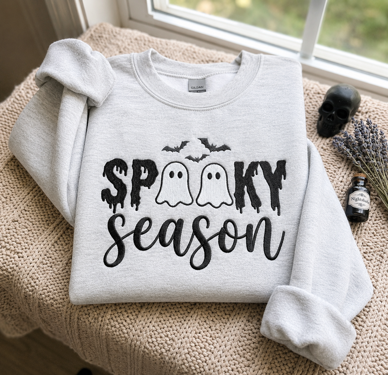 👻 Spooky Season Embroidered Sweatshirt