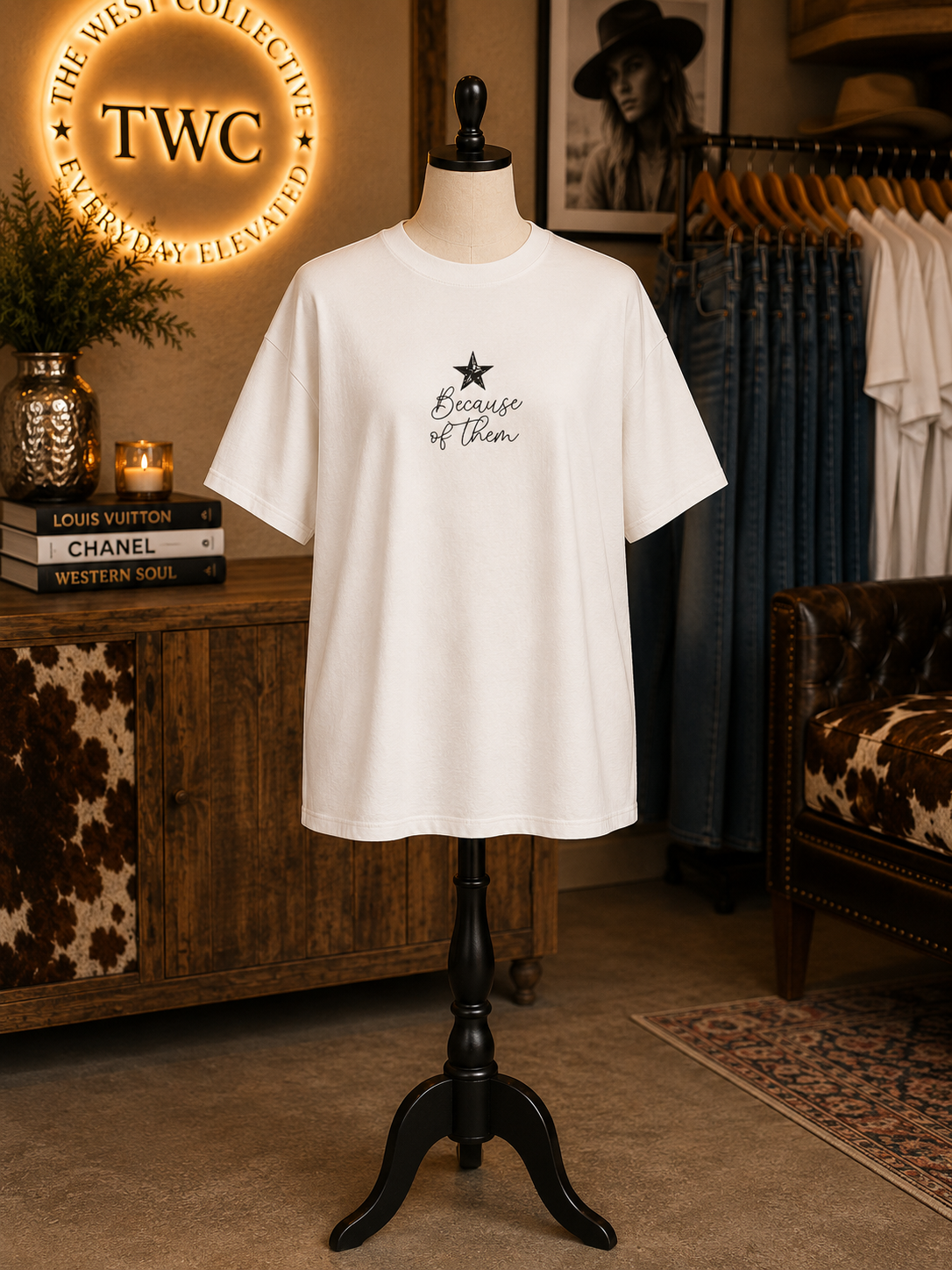 'Because of Them' Patriotic Veterans Tribute Tee