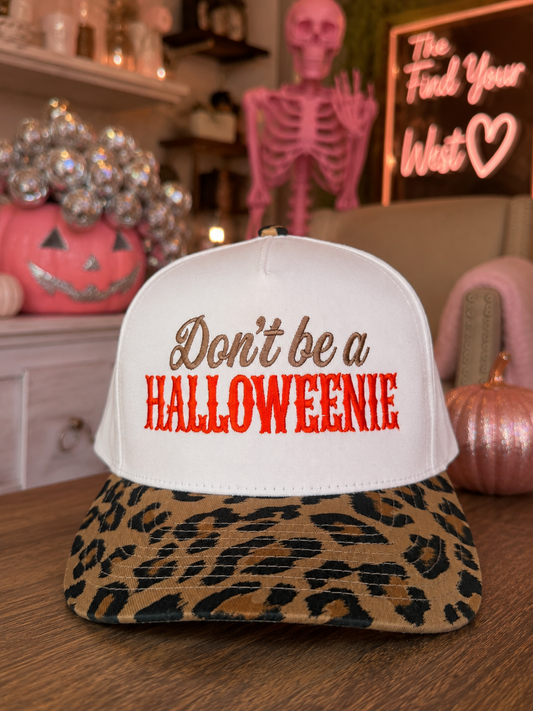🎃 Don't Be a Halloweenie Embroidered Hat | Leopard Print | New
